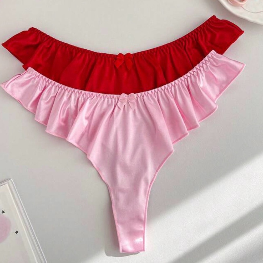 Red Silky Thong